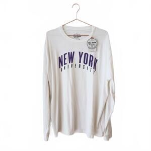NYU White Long Sleeve Graphic Tee Size 2XL - New with Tags